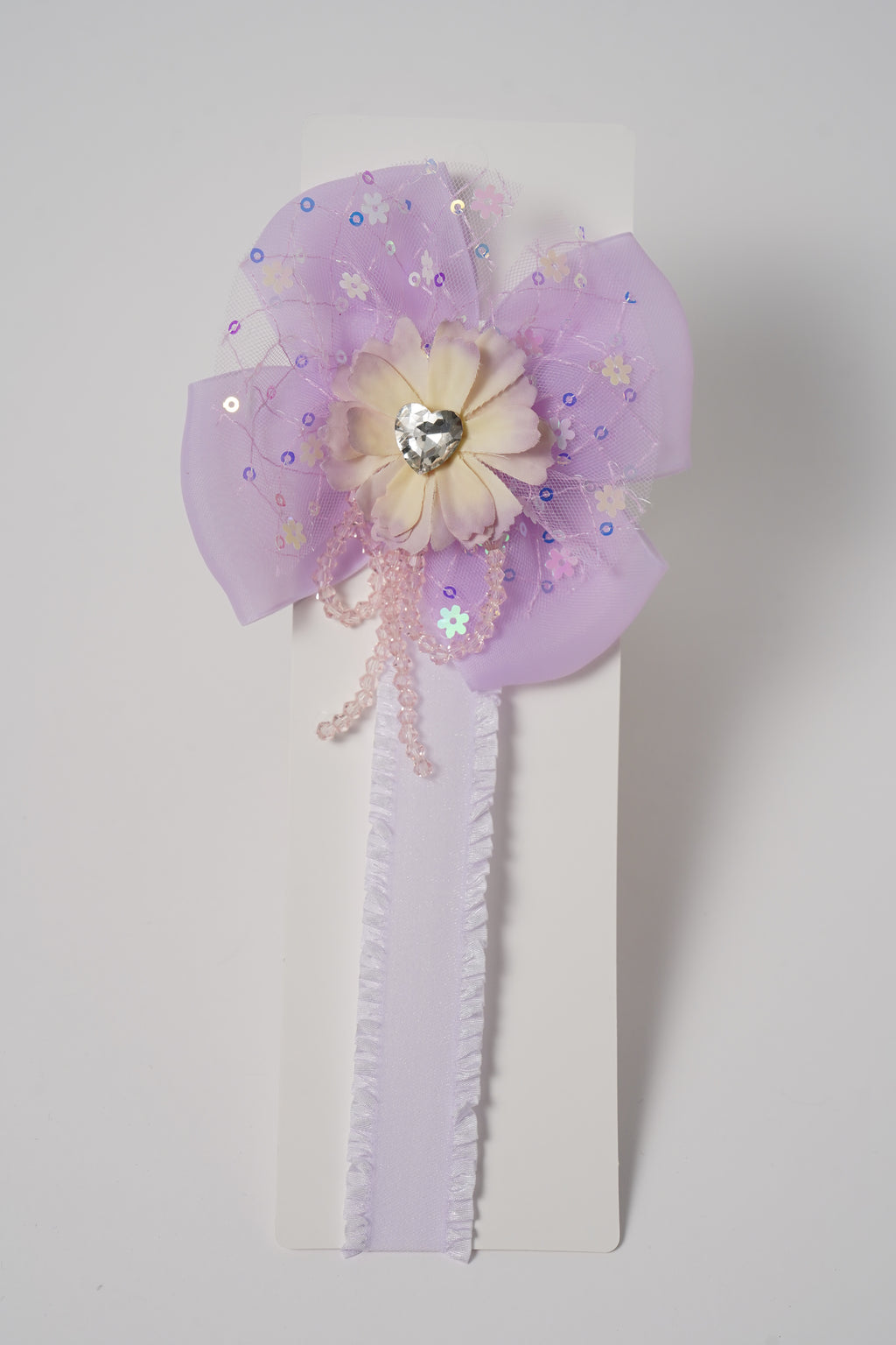 Sequin flower & Gem Centerpiece Headband