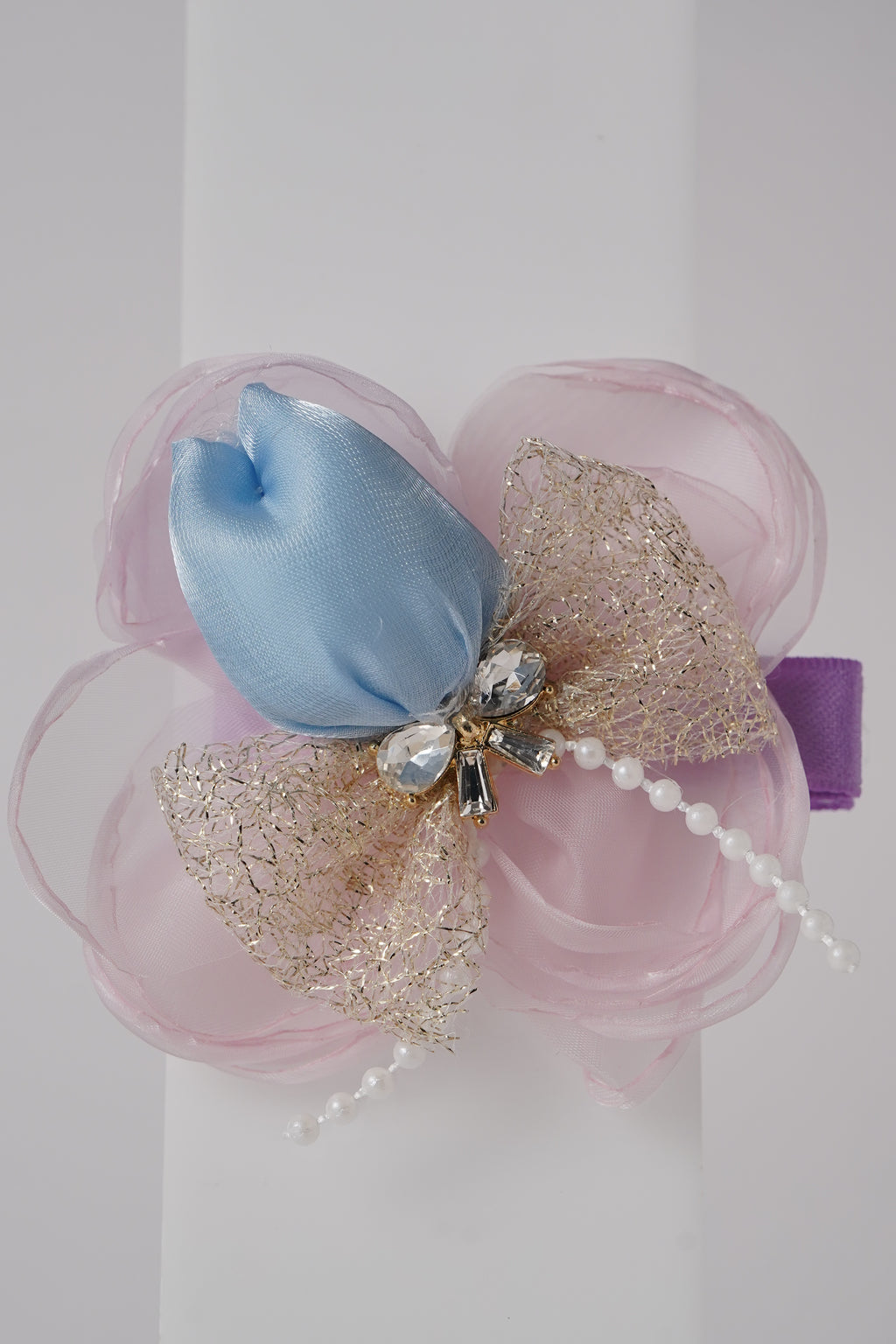 Floral Hairclip with Pearl & Crystal Embellishments Elegant Party Hair Accessory for Girls